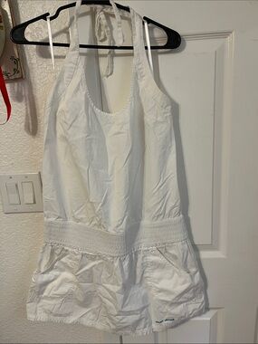 DKNY White Halter Romper Dress